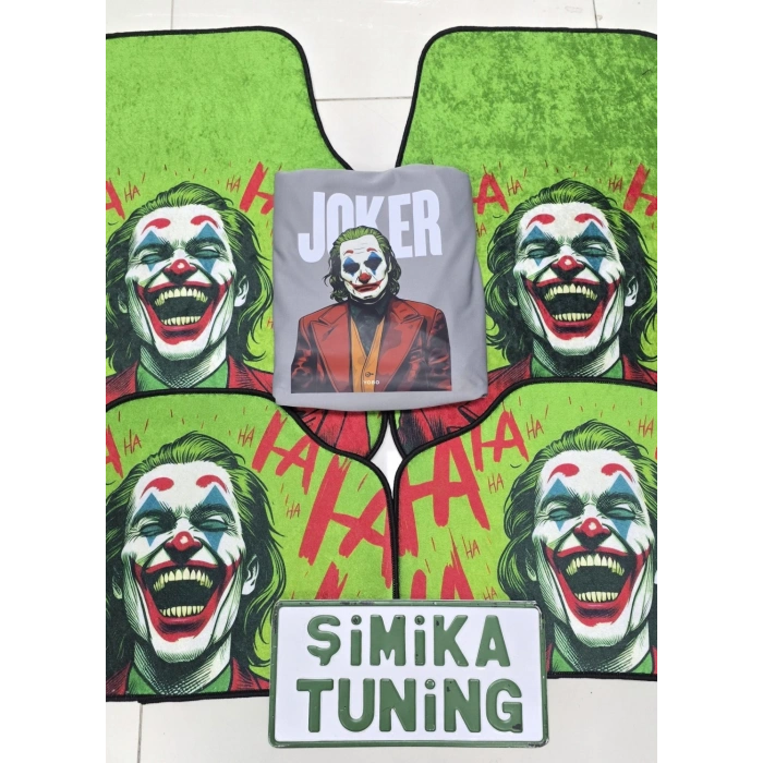 JOKER GRİ OTO SERVİS KILIFI ÖN VE ARKA 4PARÇA (ARKA LOGOLU) VE DEKOR HALI PASPAS 4 PARÇA TAKIM (KUMAŞ ANAHTARLIK HEDİYELİ)