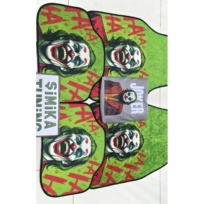 JOKER GRİ OTO SERVİS KILIFI ÖN VE ARKA 4PARÇA (ARKA LOGOLU) VE DEKOR HALI PASPAS 4 PARÇA TAKIM (KUMAŞ ANAHTARLIK HEDİYELİ)