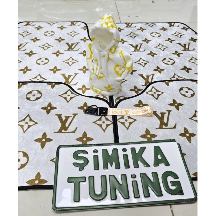 XL LV DESEN DEKOR HALI PASPAS VE VİTES POLARI HOODİE ARAÇ VİTES TOPUZU KILIFI(KANCALI KUMAŞ ANAHTARLIK HEDİYELİ)