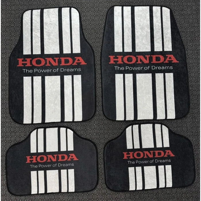 HONDA SİYAH OTO DEKOR HALI PASPAS ÖN ARKA TAKIM 4 PARÇA VE KANCALI KUMAŞ ANAHTARLIK HEDİYELİ