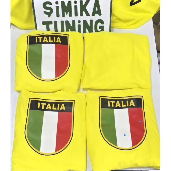 İTALİA SARI OTO SERVİS KILIFI ÖN VE ARKA 4PARÇA TAKIM 1.KALİTE PENYE KUMAŞ UNİVERSAL UYUMLU