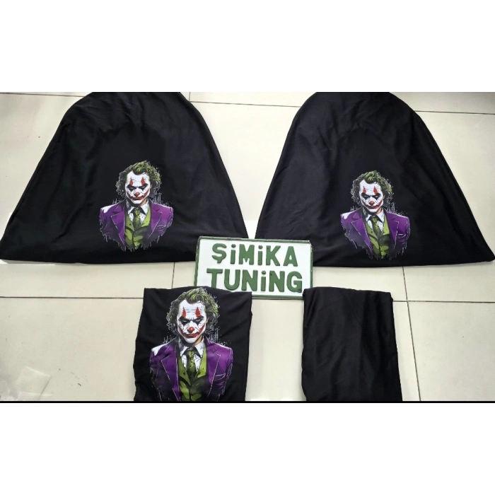 JOKER SİYAH OTO SERVİS KILIFI ÖN VE ARKA 4PARÇA (ARKA LOGOLU) VİTES POLAR KILIF HEDİYELİ