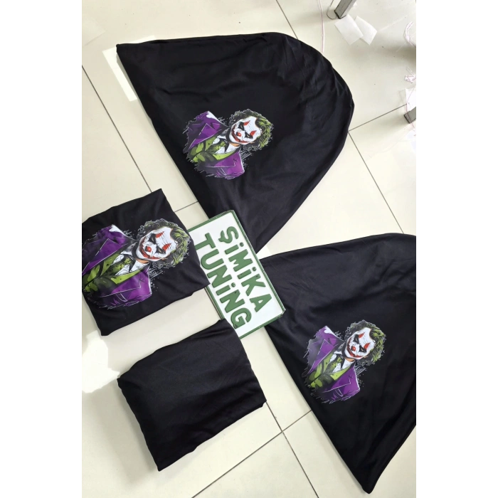 JOKER SİYAH OTO SERVİS KILIFI ÖN VE ARKA 4PARÇA (ARKA LOGOLU) VİTES POLAR KILIF HEDİYELİ