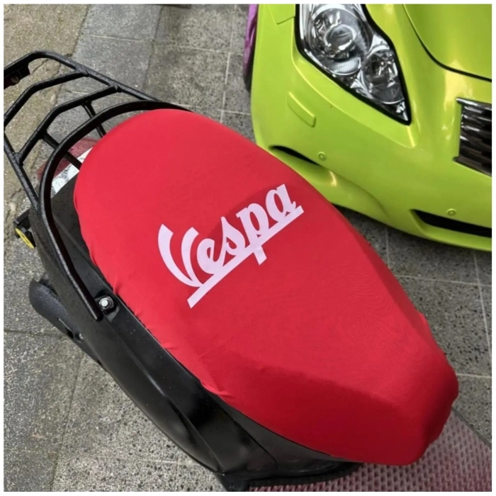 VESPA KIRMIZI PENYE MOTORSİKLET SELE KILIFI 1.KALİTE LİKRALİ PENYE YIKANABİLİR