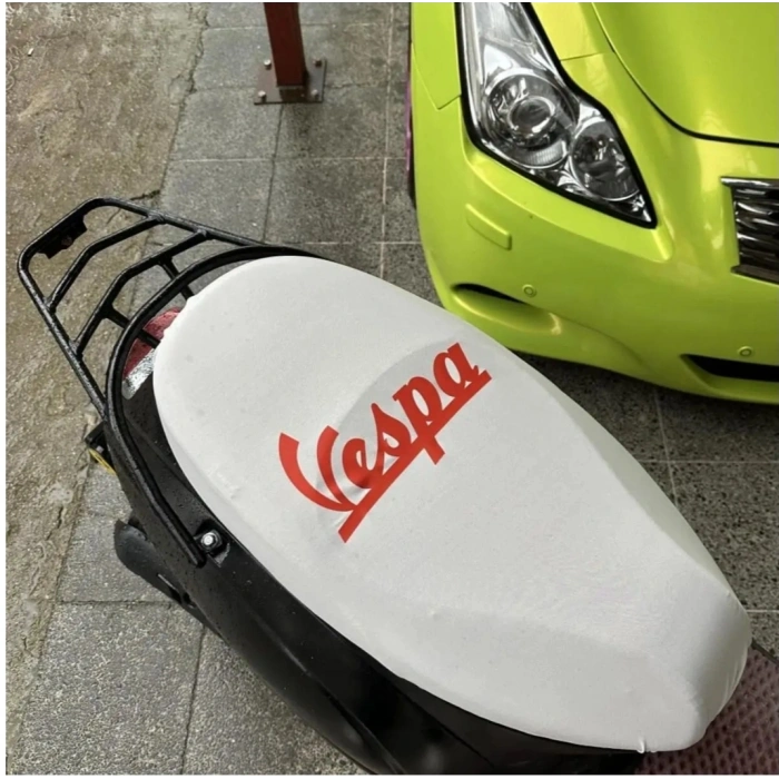 VESPA BEYAZ PENYE MOTORSİKLET SELE KILIFI 1.KALİTE LİKRALİ PENYE YIKANABİLİR