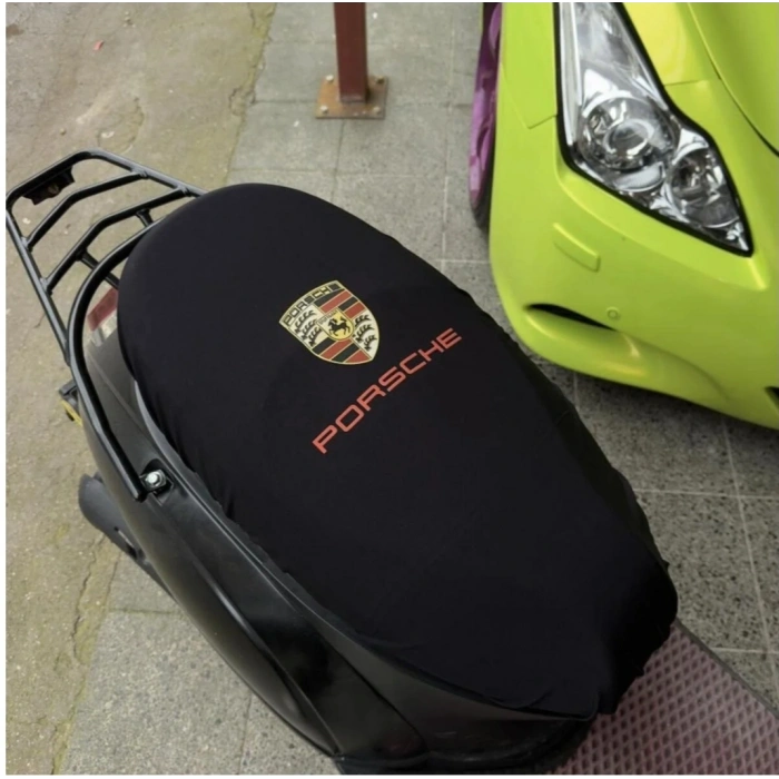 PORSHE SİYAH PENYE MOTORSİKLET SELE KILIFI 1.KALİTE LİKRALİ PENYE YIKANABİLİR