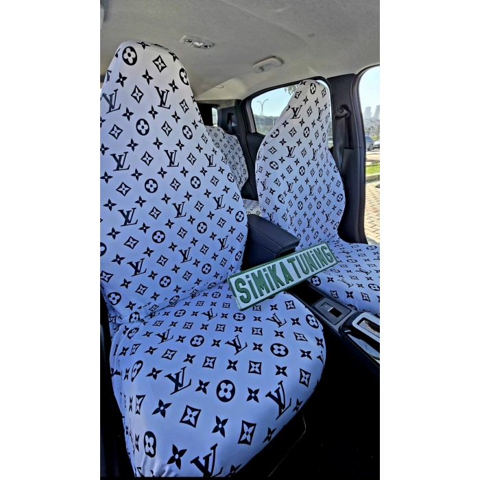 LV XL BEYAZ DESEN OTOMOBİL 3D BASKILI SERVİS KILIFI ÖN VE ARKA 4PARÇA TAKIM 1.KALİTE LİKRALİ PENYE YIKANABİLİR