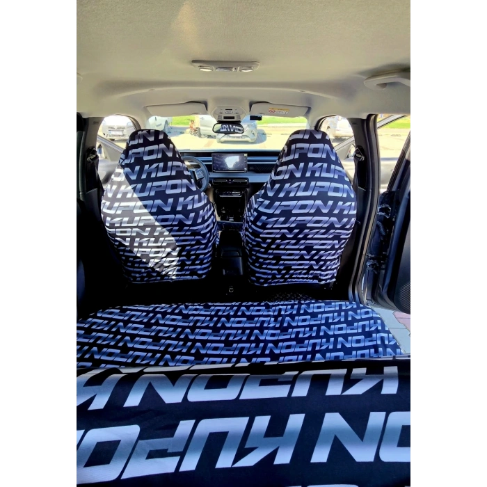 KUPON SİYAH 3D BASKI OTOMOBİL SERVİS KILIFI ÖN VE ARKA 4PARÇA TAKIM 1.KALİTE LİKRALİ PENYE YIKANABİLİR HER ARACA UYUMLU