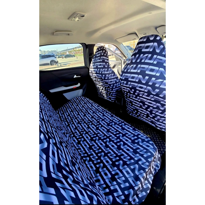 KUPON SİYAH 3D BASKI OTOMOBİL SERVİS KILIFI ÖN VE ARKA 4PARÇA TAKIM 1.KALİTE LİKRALİ PENYE YIKANABİLİR HER ARACA UYUMLU