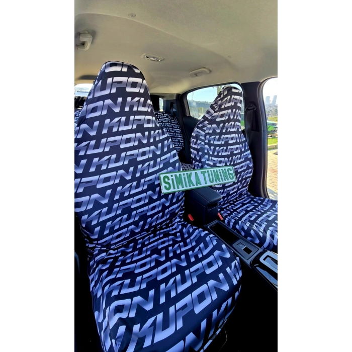 KUPON SİYAH 3D BASKI OTOMOBİL SERVİS KILIFI ÖN VE ARKA 4PARÇA TAKIM 1.KALİTE LİKRALİ PENYE YIKANABİLİR HER ARACA UYUMLU