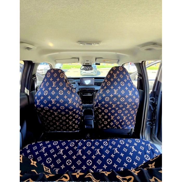 LV DESEN XL SİYAH 3D BASKI OTOMOBİL SERVİS KILIFI ÖN VE ARKA 4PARÇA TAKIM 1.KALİTE LİKRALİ PENYE YIKANABİLİR HER ARACA UYUMLU
