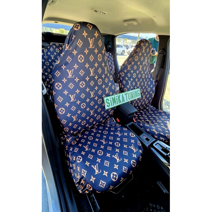 LV DESEN XL SİYAH 3D BASKI OTOMOBİL SERVİS KILIFI ÖN VE ARKA 4PARÇA TAKIM 1.KALİTE LİKRALİ PENYE YIKANABİLİR HER ARACA UYUMLU