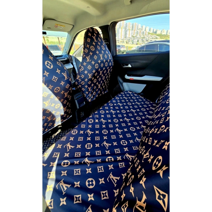 LV DESEN XL SİYAH 3D BASKI OTOMOBİL SERVİS KILIFI ÖN VE ARKA 4PARÇA TAKIM 1.KALİTE LİKRALİ PENYE YIKANABİLİR HER ARACA UYUMLU