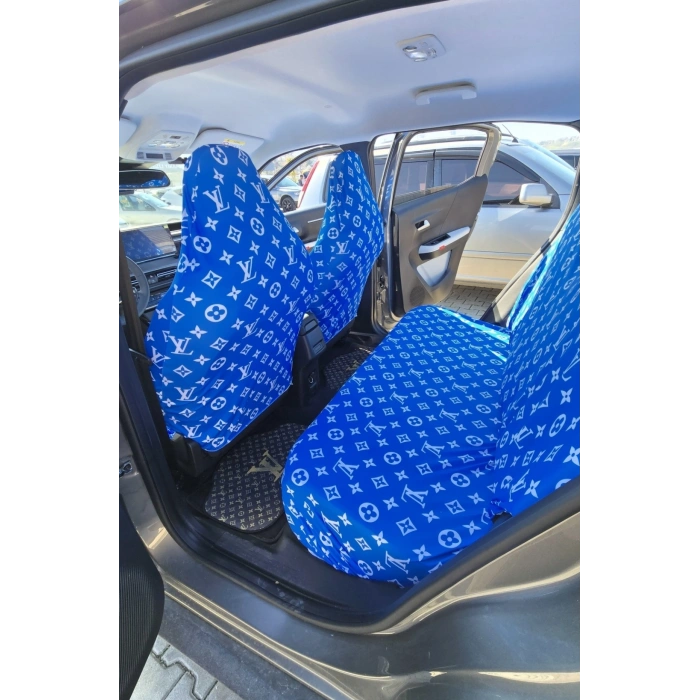 LV DESEN XL MAVİ 3D BASKI OTOMOBİL SERVİS KILIFI ÖN VE ARKA 4PARÇA TAKIM 1.KALİTE LİKRALİ PENYE YIKANABİLİR HER ARACA UYUMLU