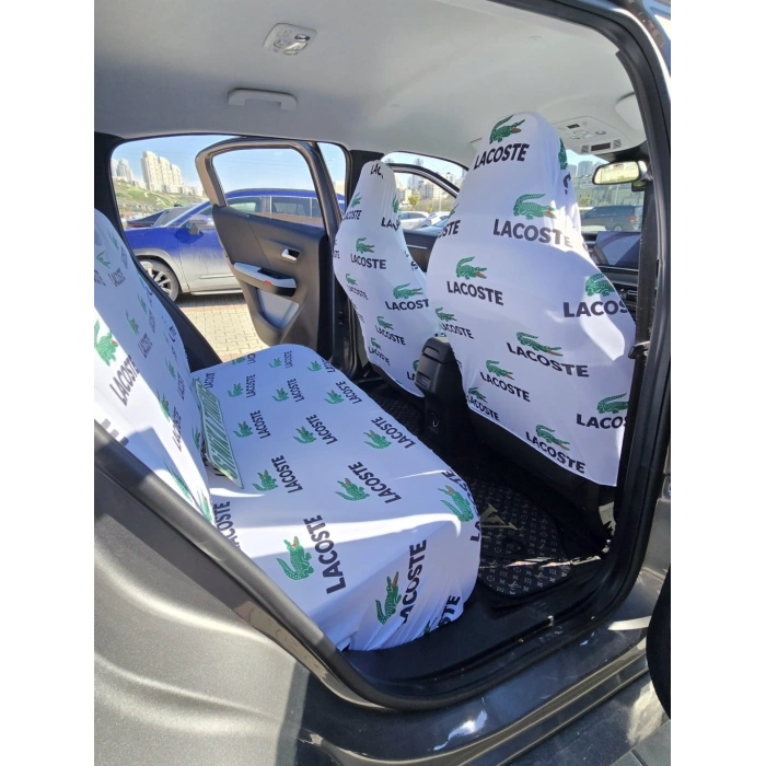 LAKOST BEYAZ 3D BASKI OTOMOBİL SERVİS KILIFI ÖN VE ARKA 4PARÇA TAKIM 1.KALİTE LİKRALİ PENYE YIKANABİLİR HER ARACA UYUMLU