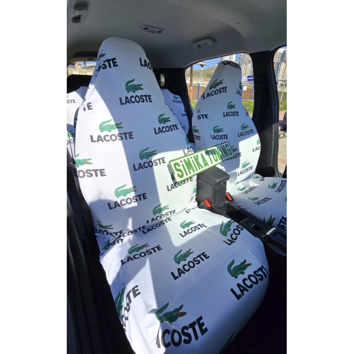 LAKOST BEYAZ 3D BASKI OTOMOBİL SERVİS KILIFI ÖN VE ARKA 4PARÇA TAKIM 1.KALİTE LİKRALİ PENYE YIKANABİLİR HER ARACA UYUMLU