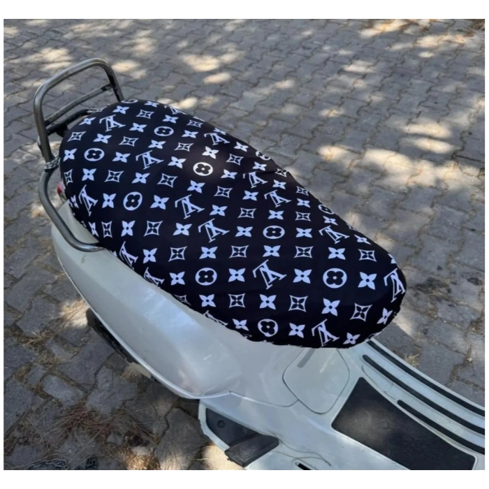 XL SİYAH DESEN MOTORSİKLET SELE KILIFI 1.KALİTE LİKRALİ PENYE YIKANABİLİR