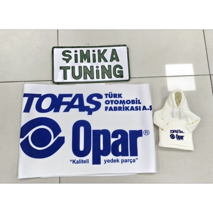 TOFAŞ BEYAZ OPAR OTOMOBİL TORPİDO HAVLUSU GÖĞÜS HALISI VE VİTES POLARI 1.KALİTE