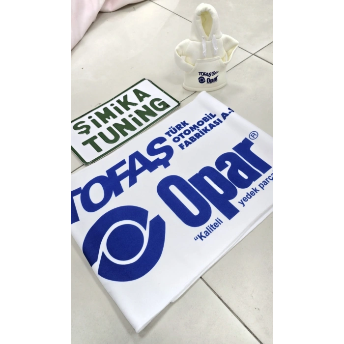 TOFAŞ BEYAZ OPAR OTOMOBİL TORPİDO HAVLUSU GÖĞÜS HALISI VE VİTES POLARI 1.KALİTE