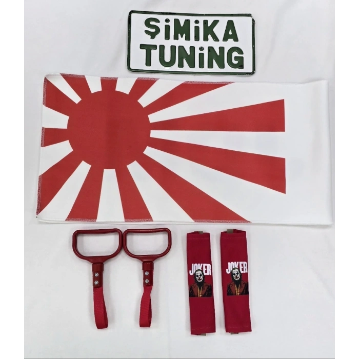 JDM OTOMOBİL TORPİDO HAVLUSU VE 2Lİ KEMER KILIFI VE 2Lİ ARAÇ TUTAMAÇI