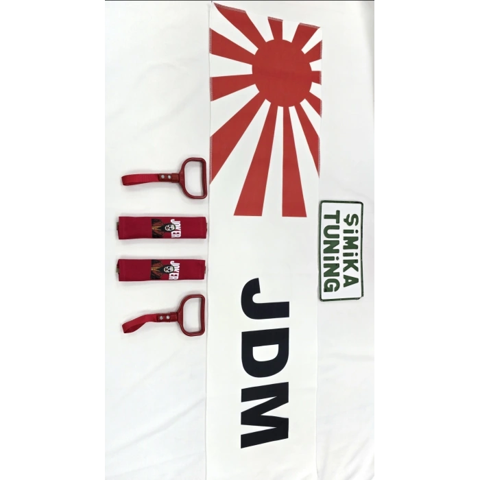 JDM OTOMOBİL TORPİDO HAVLUSU VE 2Lİ KEMER KILIFI VE 2Lİ ARAÇ TUTAMAÇI