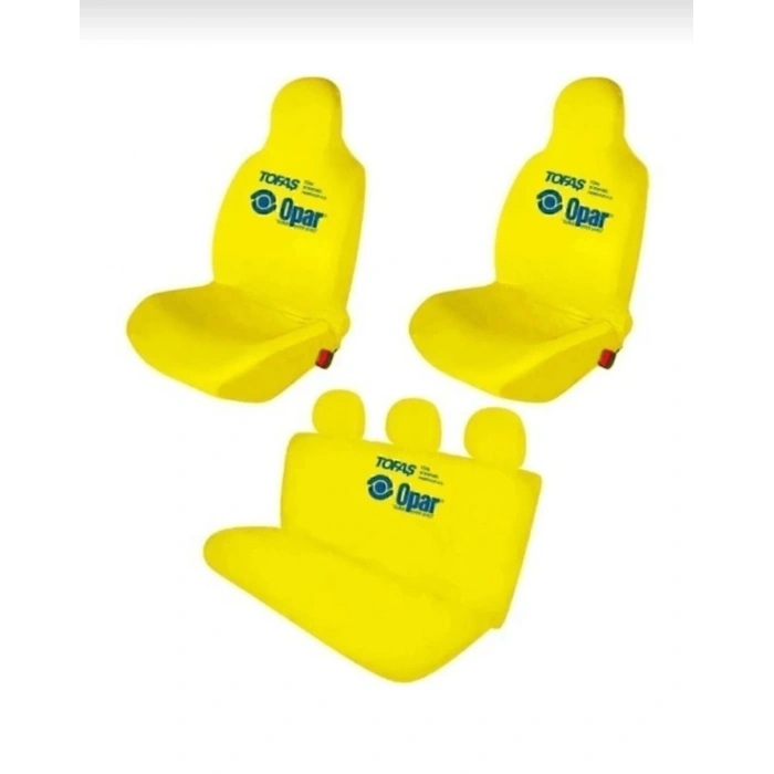 TOFAŞ OTOMOBİL SARI OPAR ÖN ARKA KILIF(ARKA 2 PARÇA LOGOLU) LİKRALI ESNEK TÜM ARAÇ MODELLERİNE UYUM SAĞLAR