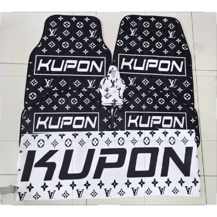 KUPON SİYAH KAYMAZ TABAN DEKORATİF OTO HALI PASPAS ve TORPİDO HAVLUSU ve VİTES POLAR KILIFI