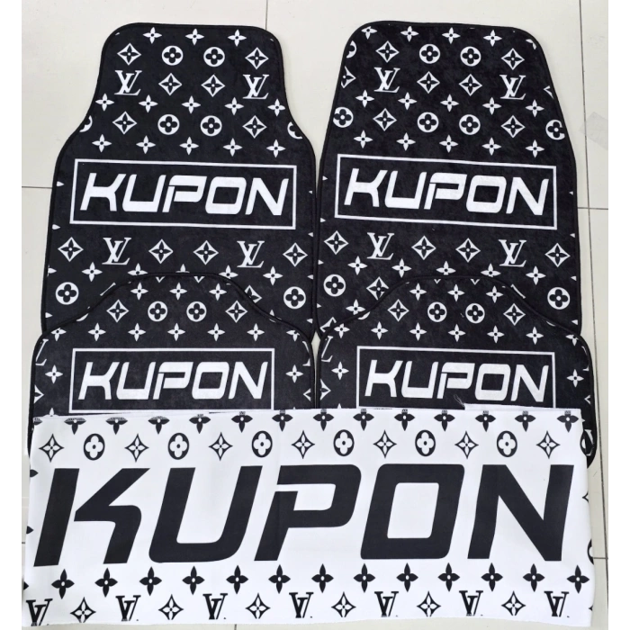 KUPON SİYAH KAYMAZ TABAN DEKORATİF OTO HALI PASPAS ve TORPİDO HAVLUSU ve VİTES POLAR KILIFI