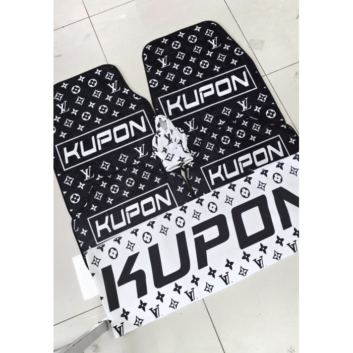 KUPON SİYAH KAYMAZ TABAN DEKORATİF OTO HALI PASPAS ve TORPİDO HAVLUSU ve VİTES POLAR KILIFI