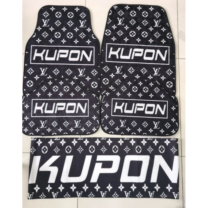 KUPON SİYAH KAYMAZ TABAN DEKORATİF OTO HALI PASPAS ÜNİVERSAL YIKANABİLİR ve TORPİDO HAVLUSU