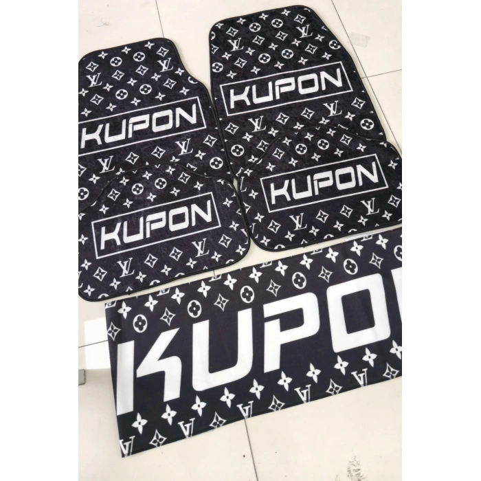 KUPON SİYAH KAYMAZ TABAN DEKORATİF OTO HALI PASPAS ÜNİVERSAL YIKANABİLİR ve TORPİDO HAVLUSU