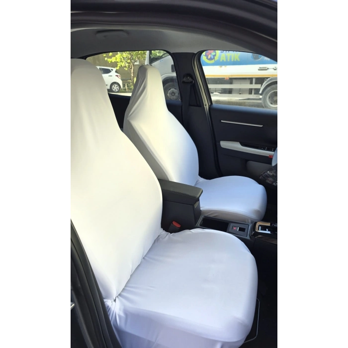 BEYAZ DÜZ LOGOSUZ SERVİS KILIFI ÖN VE ARKA TAKIM 4PARÇA TAKIM 1.KALİTE LİKRALİ PENYE YIKANABİLİR HER ARACA UYUMLU