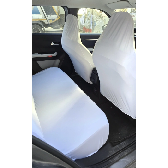 BEYAZ DÜZ LOGOSUZ SERVİS KILIFI ÖN VE ARKA TAKIM 4PARÇA TAKIM 1.KALİTE LİKRALİ PENYE YIKANABİLİR HER ARACA UYUMLU