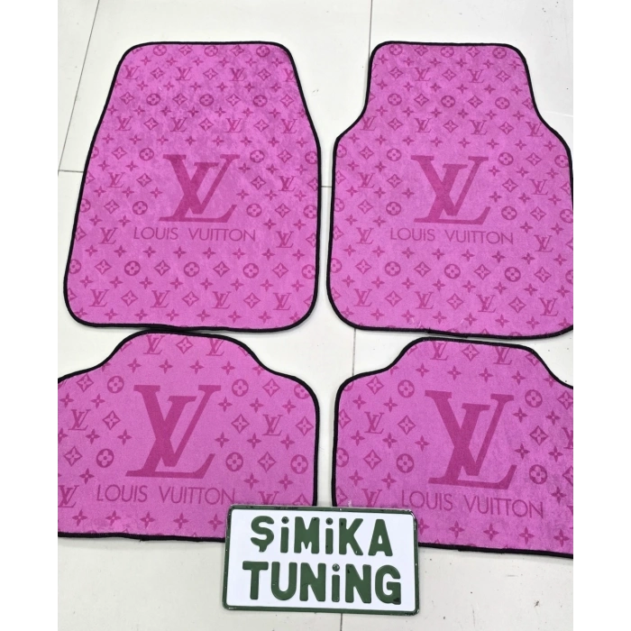 LV PEMBE KAYMAZ TABAN DEKORATİF OTO HALI PASPAS ÜNİVERSAL YIKANABİLİR HER ARACA UYUMLU