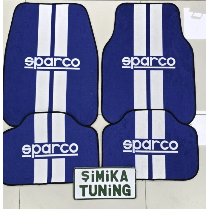 SPARCO MAVİ DEKOR OTO HALI PASPAS ÜNİVERSAL YIKANABİLİR HER ARACA UYUMLU