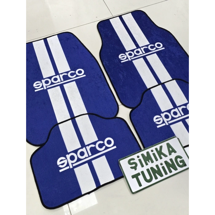 SPARCO MAVİ DEKOR OTO HALI PASPAS ÜNİVERSAL YIKANABİLİR HER ARACA UYUMLU