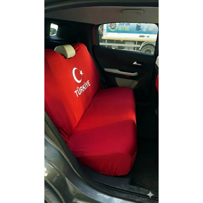 AYYILDIZ KIRMIZI AYYILDIZ SERVİS KILIFI ÖN VE ARKA 4PARÇA TAKIM 1.KALİTE LİKRALİ PENYE YIKANABİLİR
