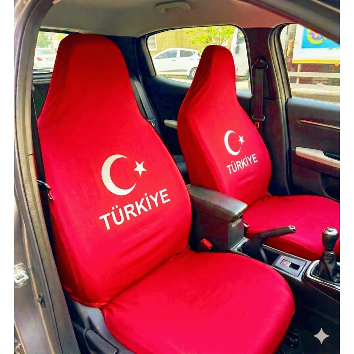 AYYILDIZ KIRMIZI AYYILDIZ SERVİS KILIFI ÖN VE ARKA 4PARÇA TAKIM 1.KALİTE LİKRALİ PENYE YIKANABİLİR