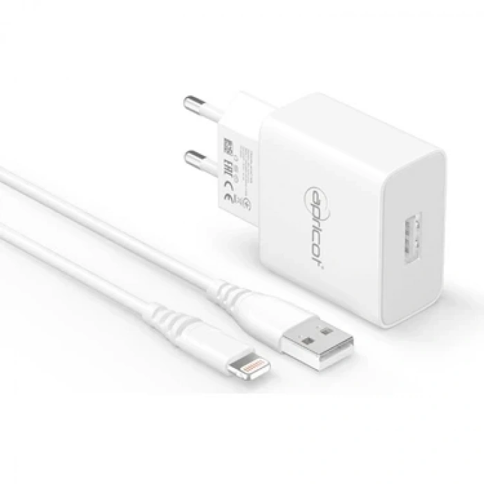 APRİCOT LİGHTNİNG VE USB UÇLU ŞARJ KABLOSU VE ADAPTÖR 18W