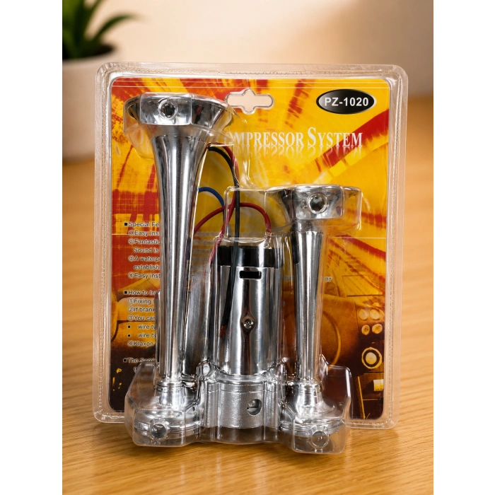 12V Çift Borulu Havalı Korna Seti | Kompresör Dahil | Sıfır Kutulu
