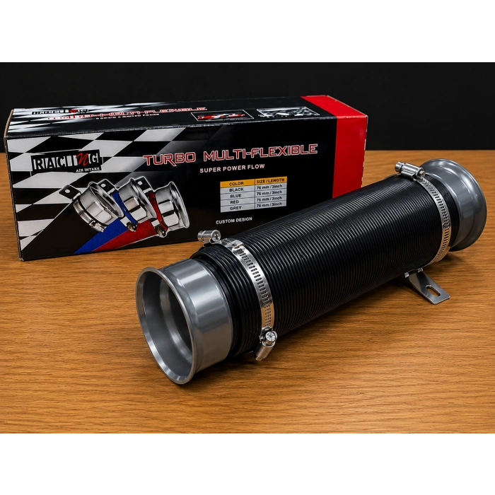 Aracınıza Spor Görünüm Katacak Turbo Hava Giriş Hortumu 76mm (Universal) gri