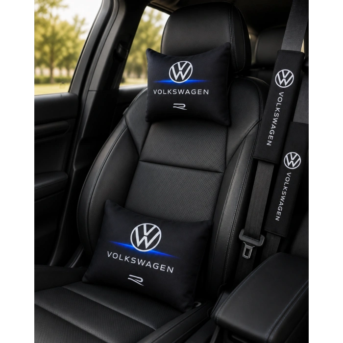 VW R İKİLİ YASTIK VE KEMER KILIFI SETİ