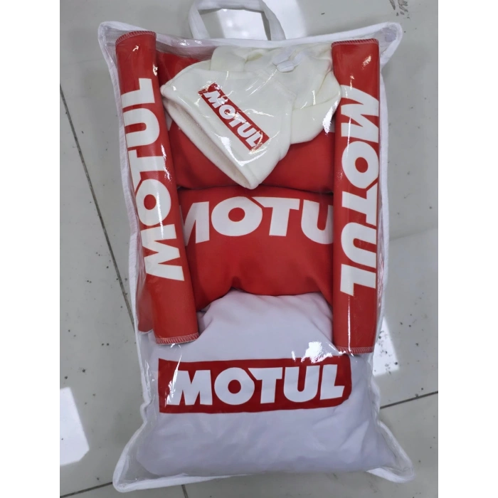 BEYAZ MOTUL SÜPER SET DÖRTLÜ SERVİS KILIFI + İKİLİ YASTIK VE KEMER KILIFI +VİTES POLARI