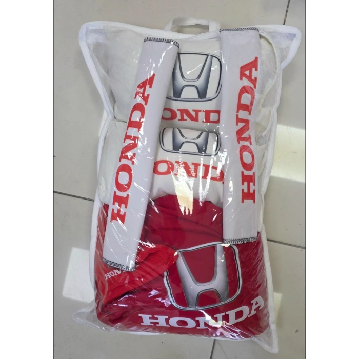 KIRMIZI HONDA SÜPER SET DÖRTLÜ SERVİS KILIFI + İKİLİ YASTIK VE KEMER KILIFI +VİTES POLARI