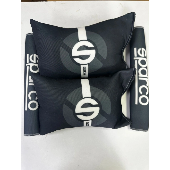 SİYAH SPARCO İKİLİ YASTIK VE KEMER KILIFI SETİ