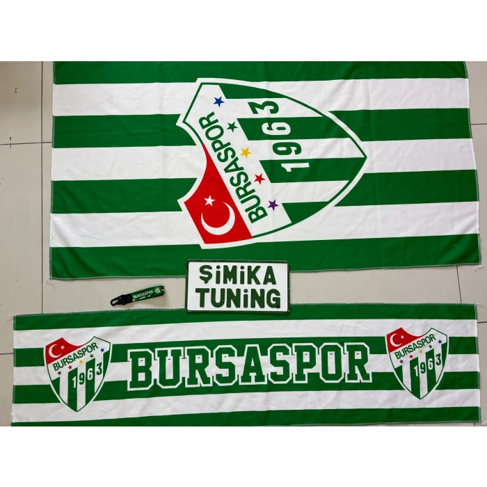 YEŞİL BEYAZ BURSA SIRT HAVLUSU SETİ ÖN VE ARKA (ANAHTARLIK HEDİYE)