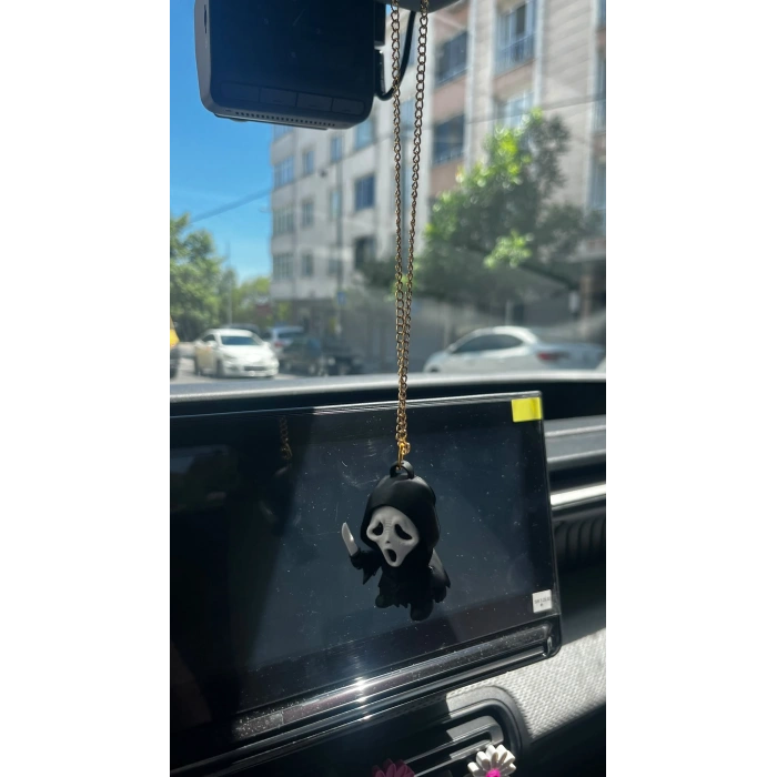 ÇIĞLIK GHOSTFACE HAYALET DİKİZ AYNA SÜSÜ 3D