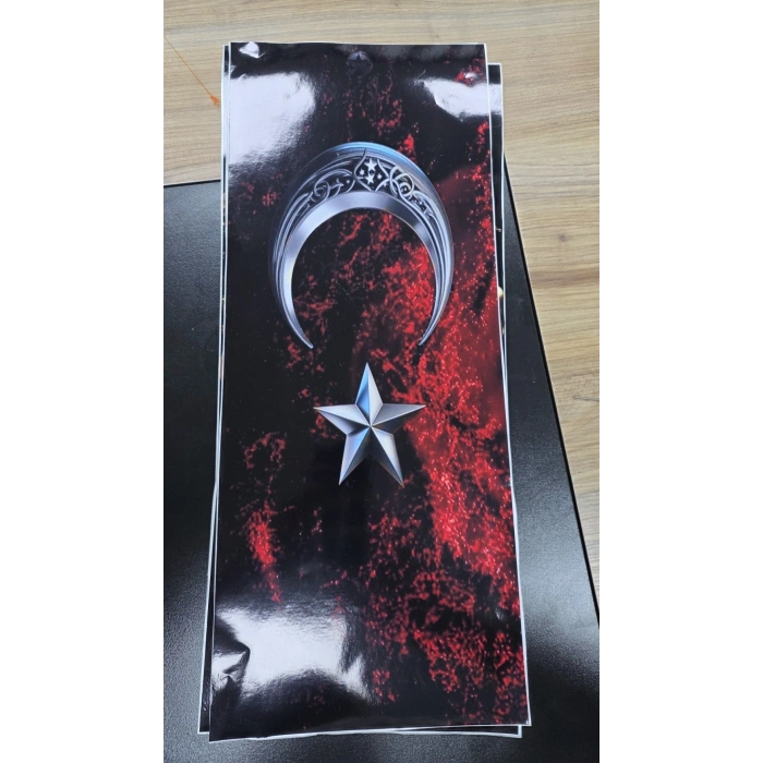 DİREK KAPLAMA 20X50 CM KALİTELİ BASKI 2 ADET Ay yildiz