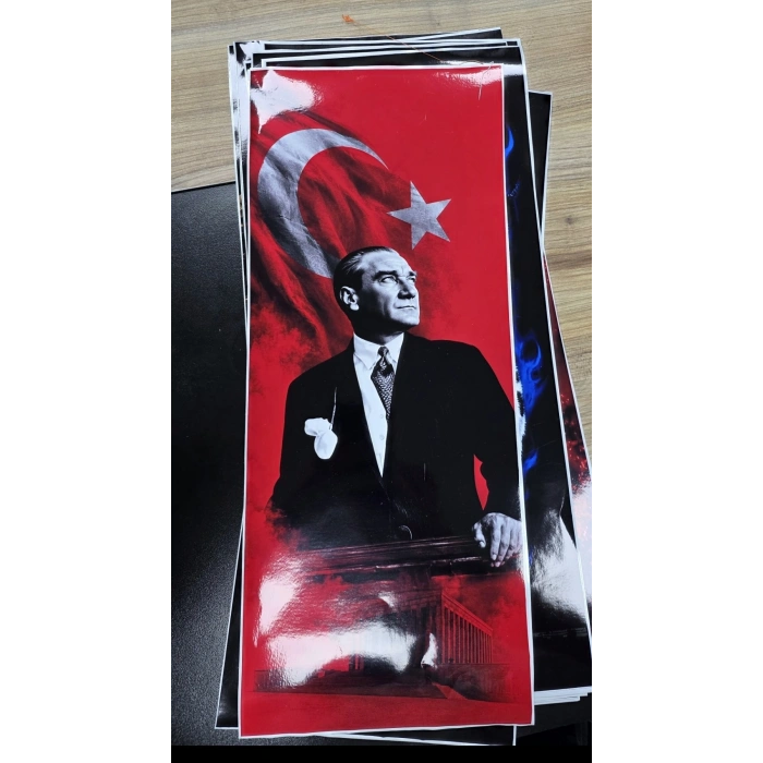 DİREK KAPLAMA 20X50 CM KALİTELİ BASKI 2 ADET Atatürk Ay yildiz