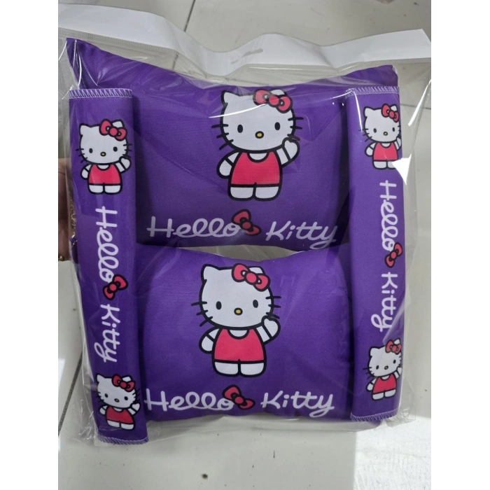 HelloKity SÜPER SET DÖRTLÜ SERVİS KILIFI + İKİLİ YASTIK VE KEMER KILIFI +VİTES POLARI